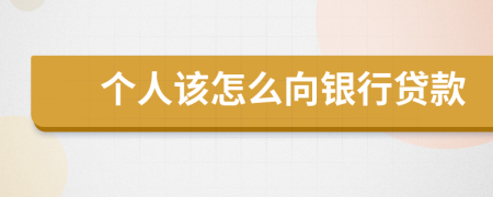 个人该怎么向银行贷款