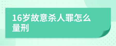 16岁故意杀人罪怎么量刑