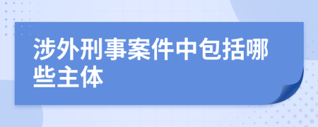 涉外刑事案件中包括哪些主体