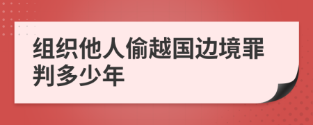 组织他人偷越国边境罪判多少年