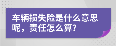 车辆损失险是什么意思呢，责任怎么算？