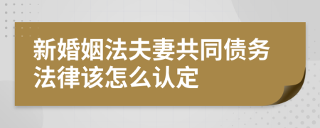 新婚姻法夫妻共同债务法律该怎么认定