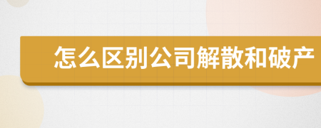 怎么区别公司解散和破产