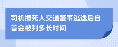 司机撞死人交通肇事逃逸后自首会被判多长时间