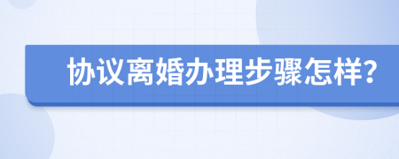 协议离婚办理步骤怎样？