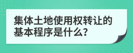 集体土地使用权转让的基本程序是什么？