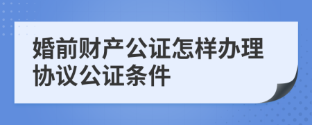 婚前财产公证怎样办理协议公证条件