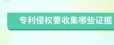 专利侵权要收集哪些证据