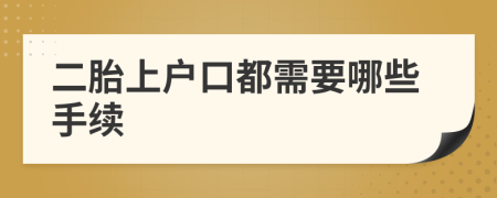 二胎上户口都需要哪些手续