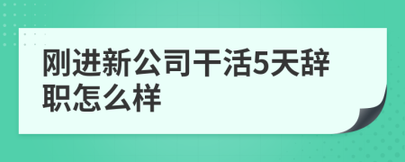 刚进新公司干活5天辞职怎么样