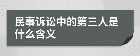 民事诉讼中的第三人是什么含义