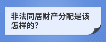 非法同居财产分配是该怎样的?