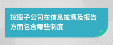 控股子公司在信息披露及报告方面包含哪些制度