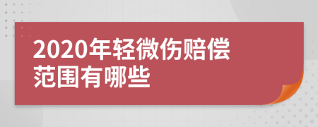 2020年轻微伤赔偿范围有哪些