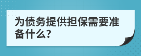 为债务提供担保需要准备什么？