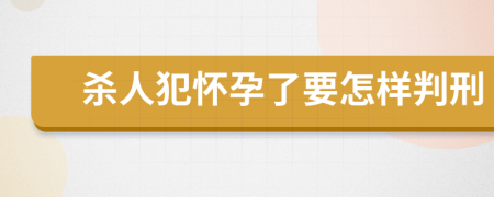 杀人犯怀孕了要怎样判刑