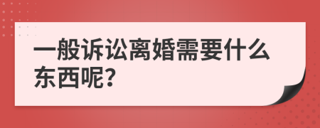 一般诉讼离婚需要什么东西呢？