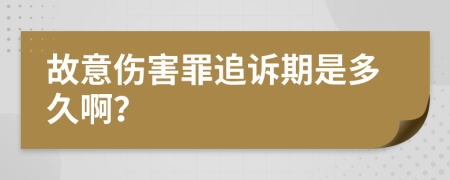 故意伤害罪追诉期是多久啊？