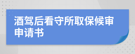 酒驾后看守所取保候审申请书