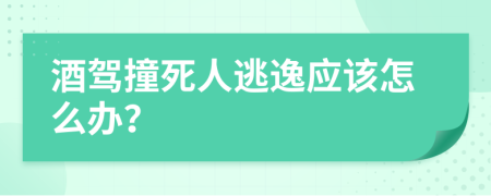 酒驾撞死人逃逸应该怎么办？