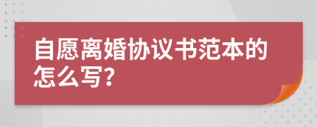 自愿离婚协议书范本的怎么写？