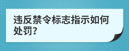 违反禁令标志指示如何处罚？