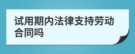 试用期内法律支持劳动合同吗