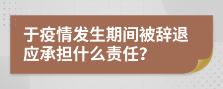 于疫情发生期间被辞退应承担什么责任？