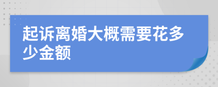 起诉离婚大概需要花多少金额