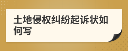 土地侵权纠纷起诉状如何写