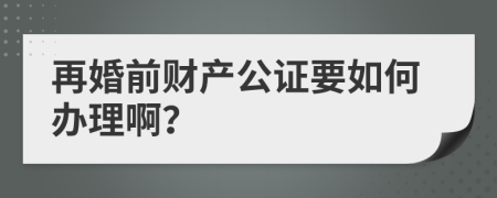 再婚前财产公证要如何办理啊？