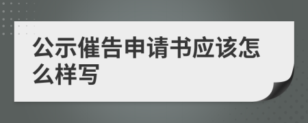 公示催告申请书应该怎么样写