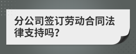 分公司签订劳动合同法律支持吗？