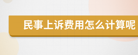 民事上诉费用怎么计算呢