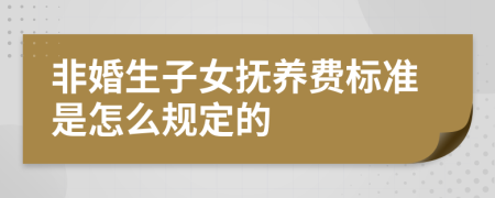 非婚生子女抚养费标准是怎么规定的