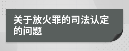 关于放火罪的司法认定的问题