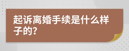 起诉离婚手续是什么样子的？