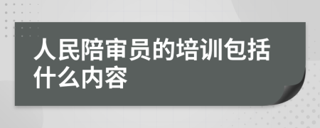 人民陪审员的培训包括什么内容
