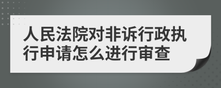 人民法院对非诉行政执行申请怎么进行审查