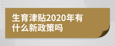 生育津贴2020年有什么新政策吗