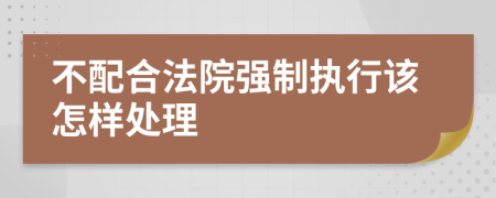 不配合法院强制执行该怎样处理