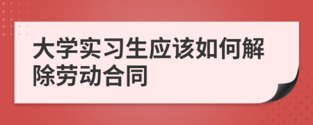 大学实习生应该如何解除劳动合同