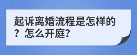 起诉离婚流程是怎样的？怎么开庭？