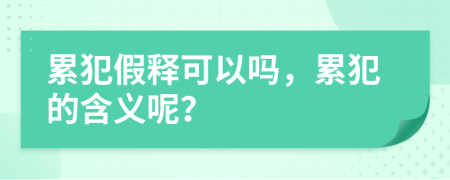 累犯假释可以吗，累犯的含义呢？