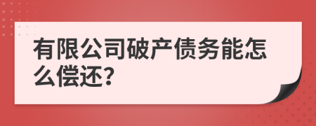 有限公司破产债务能怎么偿还？