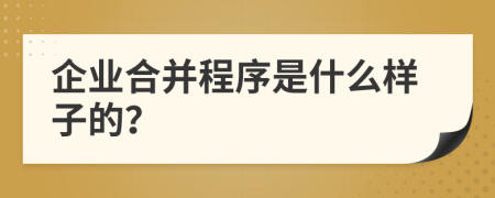 企业合并程序是什么样子的？