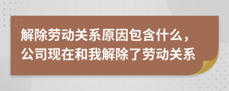 解除劳动关系原因包含什么，公司现在和我解除了劳动关系