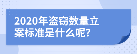 2020年盗窃数量立案标准是什么呢？