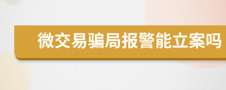 微交易骗局报警能立案吗