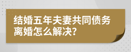 结婚五年夫妻共同债务离婚怎么解决？